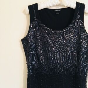 FOREVER 21 Black Sequined Cocktail Dress